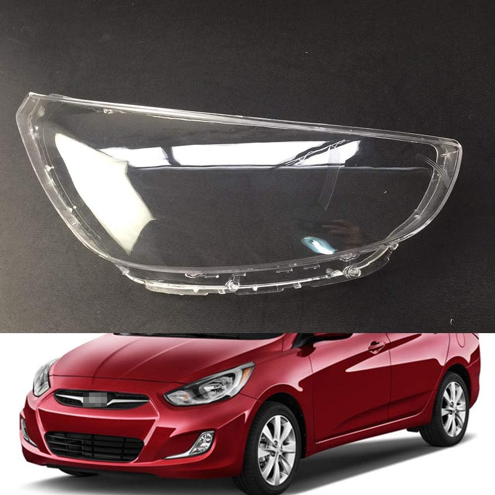 KWWBLX For Hyundai Accent 2011 2012 2013 2014, Transparent Car Headlight Headlamp Clear Lens Front Auto Shell Cover