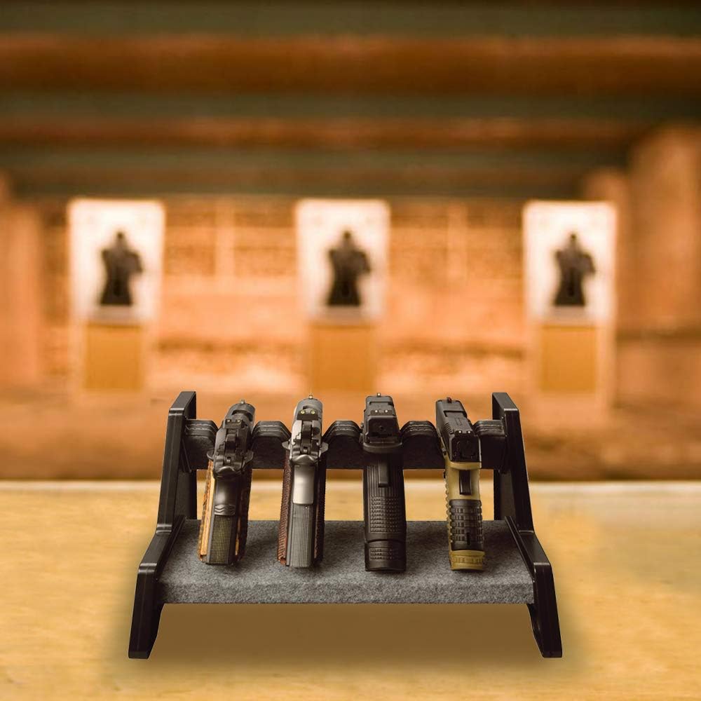 Mind and Action Deluxe Gun Rack for Pistol/Handgun Safe Storage Accessories (4 Gun Holders): Sports & Outdoors