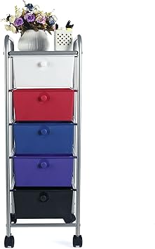 Amazon Com Zyoou 5 Drawer Organizer Cart Rolling Storage Cart