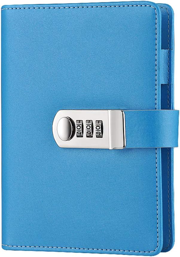 LanSun Lock Journal Lockable Refillable Diary, PU Leather Cover Writing