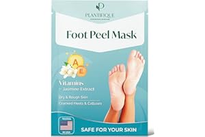PLANTIFIQUE Foot Peeling Mask 1 Pair | Dermatologically Tested Repairs Heels & Removes Dry Dead Skin for Baby Soft Feet | Exfoliating Foot Peel Mask for Dry Cracked Feet | Jasmine