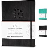 Panda Planner Undated Weekly Planner for Productivity & Happiness- 1 Year Planner - 8.5 x 11" - Softcover - Weekly Layout, Ca