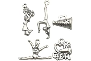 ILOVEDIYBEADS 50pcs Craft Supplies Antique Silver Cheerleader Girl Dance School Sports Spirit Gymnastics Charms Pendants for Crafting, Jewelry Findings Making Accessory For DIY Necklace Bracelet (M163)