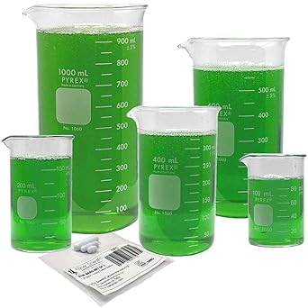 Corning Pyrex 1060 Beaker Set With Magnetic Stir Bars Berzelius Tall Form 5 Sizes 100 200 400 600 And 1000ml Amazon Com Industrial Scientific