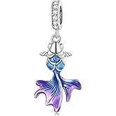 Animal Bead Charm Bracelets for Women Sterling Silver Enamel Parrot Animal Charm and Pink Flamingo Charms for Bracelets (Koi Charm)