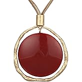 Bjesinmo Long Chunky Necklaces for Women Boho Large Gold Pendant Statement Necklace Hippie Costume Jewelry Accessories