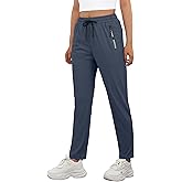 IWOLLENCE Women's Active Stretch Pants Quick Dry Breathable Athletic Comfy Fit Hiking Pant with Zipper Pockets