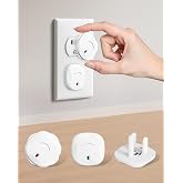 BBsecure Outlet Covers Baby Proofing - 40 Packs Child Safety Plug Covers | Baby Outlet Protectors with Unique Rotating Design for Prevent Electrical Shock, for US 3-Prong, Home, Office, School - White
