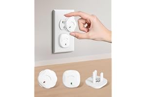 BBsecure Outlet Covers Baby Proofing - 40 Pack Plug Covers Baby Proofing with Unique Rotating Design, Plug Covers to Prevent Electrical Shock, for US 3-Prong, Home, Office, School, White