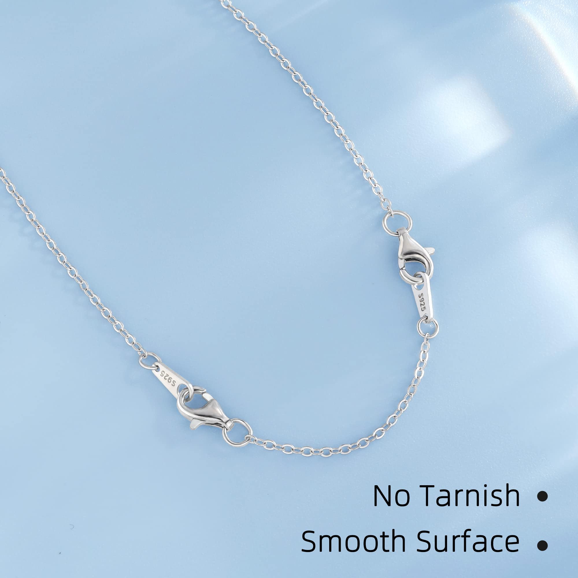 VANBARIS Sterling Silver Necklace Extenders for Women Silver Chain Extension Bracelet Extender Sterling Silver Chain Extenders for Necklaces 3 Piece Set (2, 3, 4 inch)