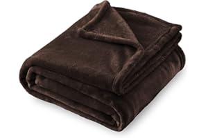 SOCHOW Flannel Fleece Blanket Throw Size, All Season Lightweight Super Soft Cozy Blanket for Bed or Couch, Brown, 50x60 inches