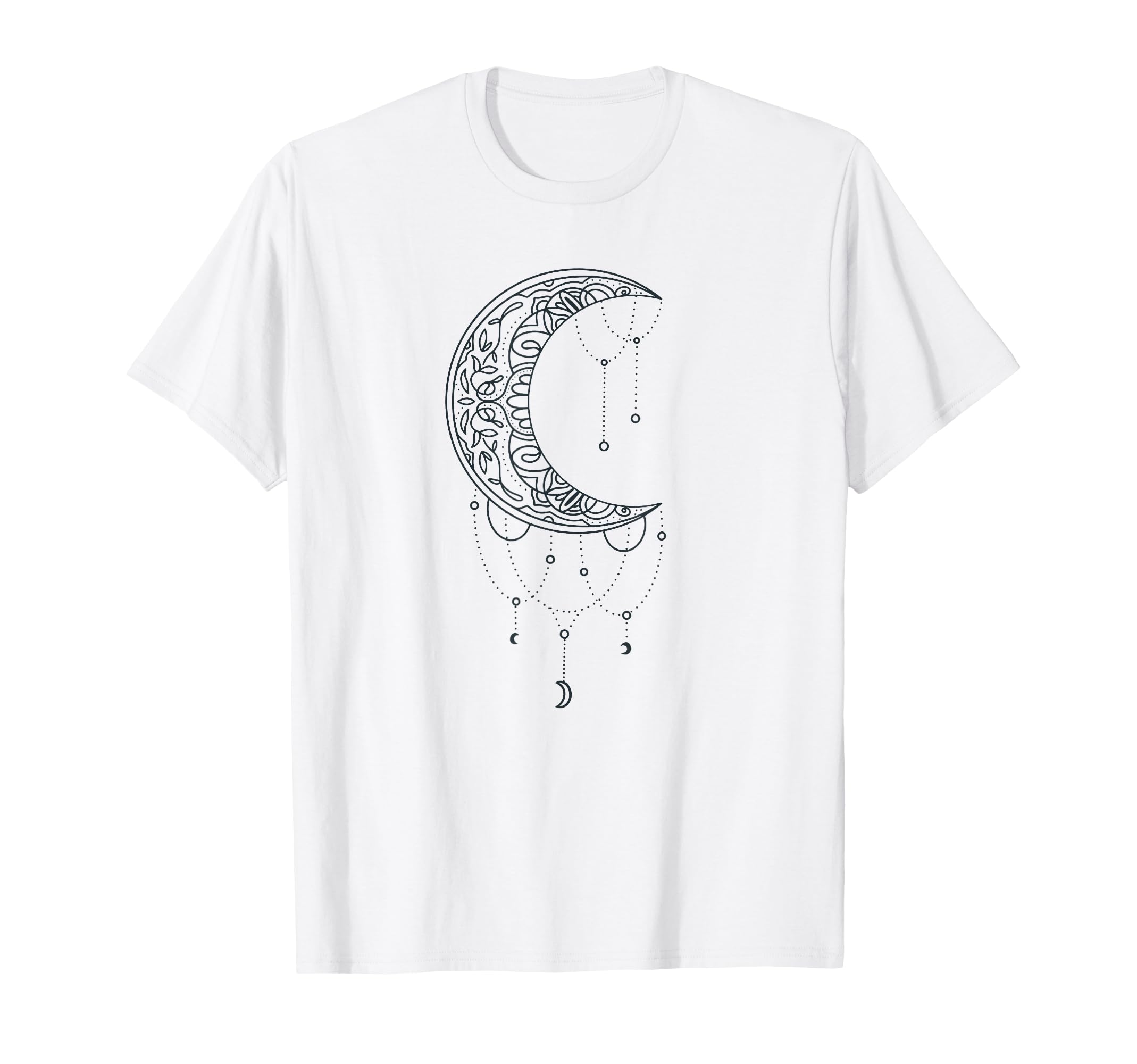 Half Moon Mandala Decoration Moon Flower T-Shirt