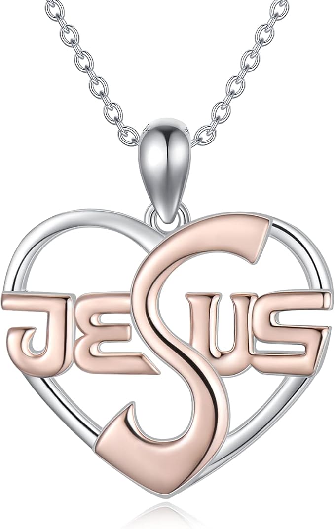 Jesus Necklaces 925 Sterling Silver Jesus Religious Jewelry Gifts for Women Clothing