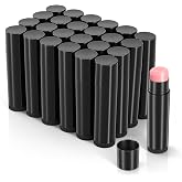 [24 Pcs] Black Empty Lip Balm Containers - Twist up Plastic Lip Gloss Balm Tubes for DIY Homemade Lipsticks, Chapsticks and Homemade Solid Perfume