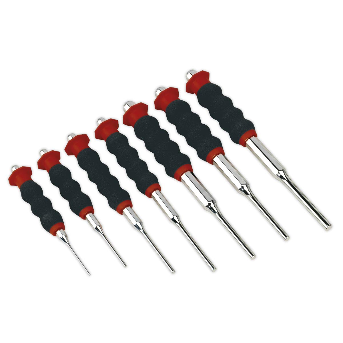 Sealey Ak9131 Sheathed Parallel Pin Punch Set 7Pc 2-8Mm