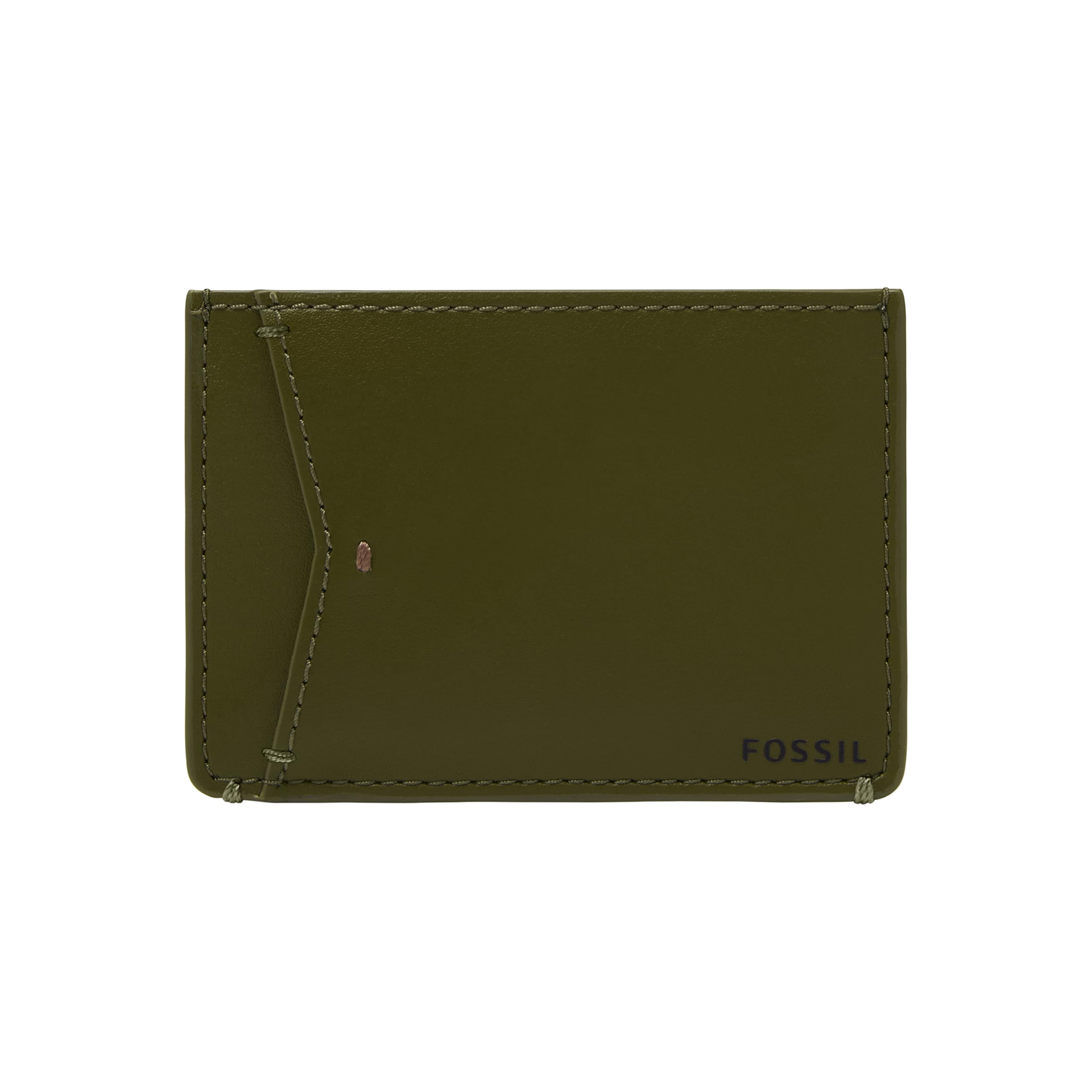 Fossil Wallet for Men Joshua, Cactus Leather Card Case Green 10.2cm L x 0.3cm W x 7.3cm H ML4461376