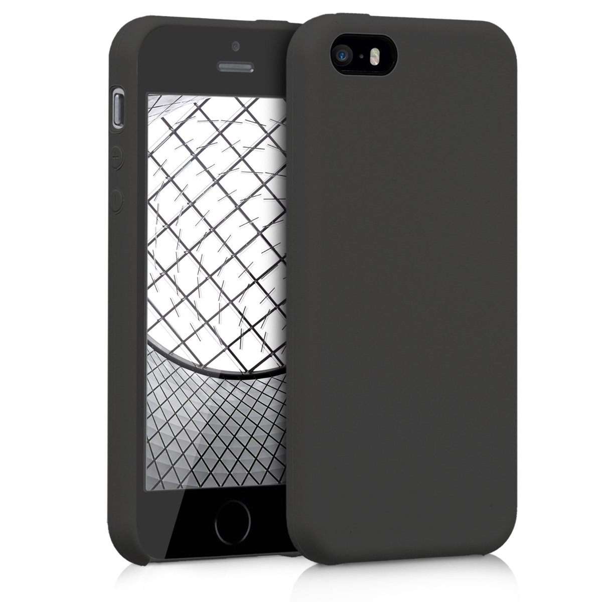 kwmobile Case Compatible with Apple iPhone SE (1.Gen 2016) / iPhone 5 / iPhone 5S Case - TPU Silicone Phone Cover with Soft Finish - Black Matte — image 1
