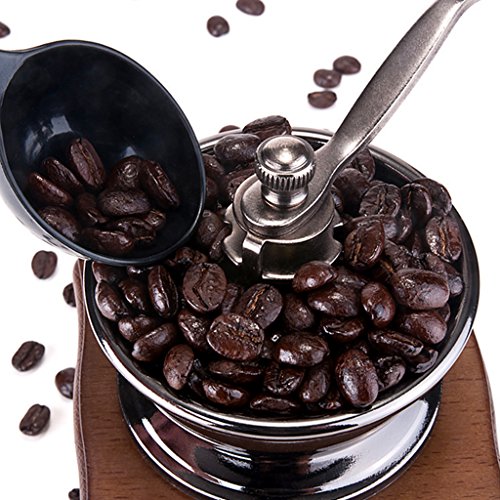 Fityle Vintage Manual Coffee Grinder, Hand Ground Coffee Grinding Mill With Wooden Cleaner Brush For Home Kitchen Accessories Portable - Thumbnail 6