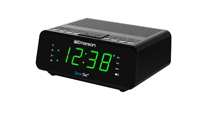 Emerson SmartSet Dual Alarm Clock Radio with AM/FM Radio, Dimmer, Sleep Timer and .9" LED Display, CKS1900