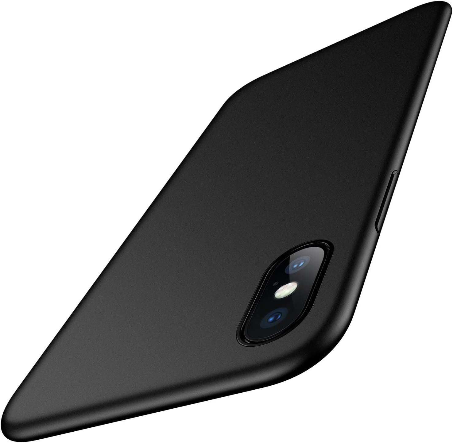 Meifigno Slim Fit iPhone X Case/iPhone Xs Case, [Soft Microfiber Lining], Hard Plastic PC Ultra Thin Mobile Phone Protective Cover Matte Finish for Great Grip for iPhone X/Xs 5.8 inch, Space Black