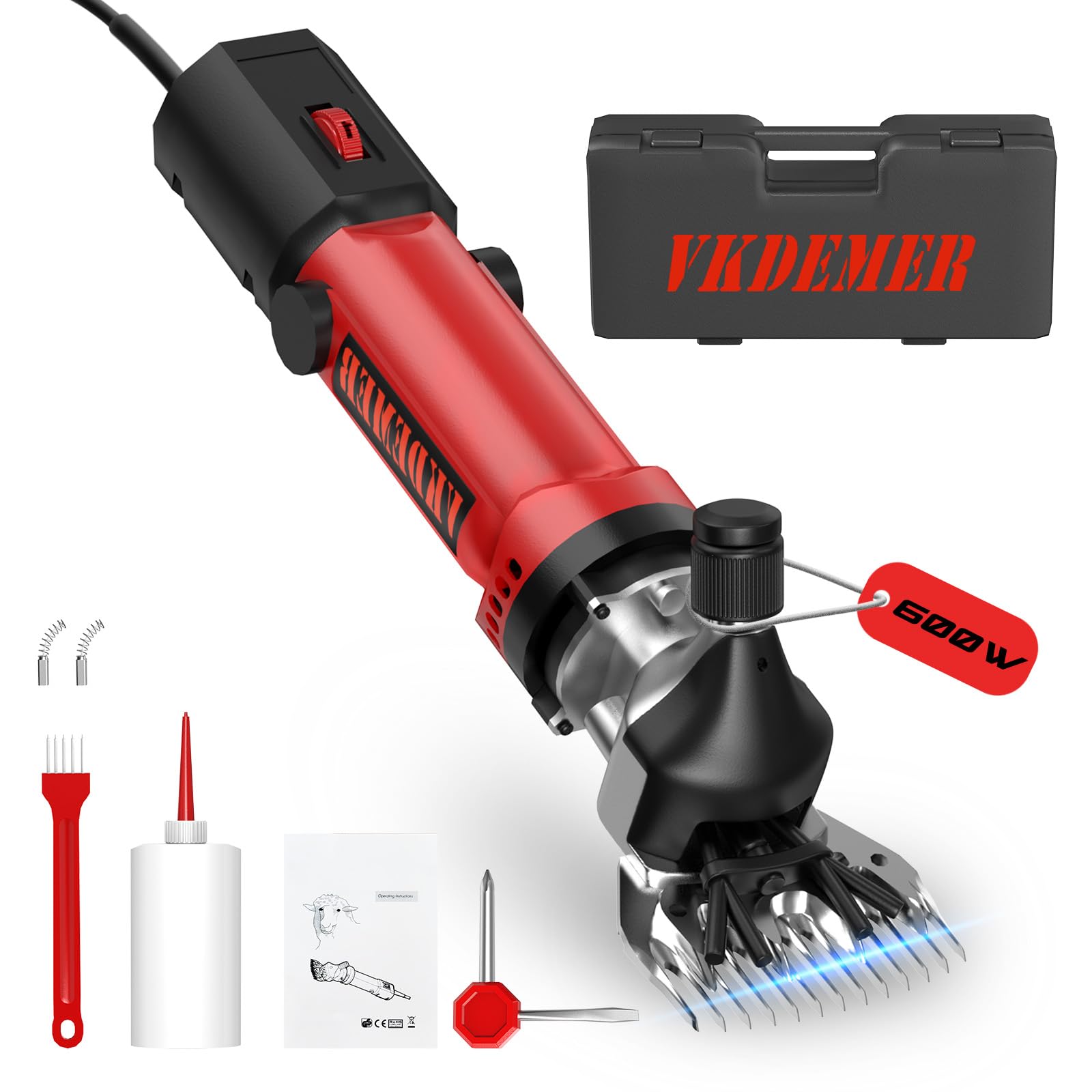 Photo 1 of Vkdemer Electric Sheep Shears,600W Upgraded Professional Sheep Clippers,6 Speed Heavy Duty Shearing Clipper,13-Teeth Animal Grooming Clippers for Sheep Alpacas Goats and Thick Coat Animals