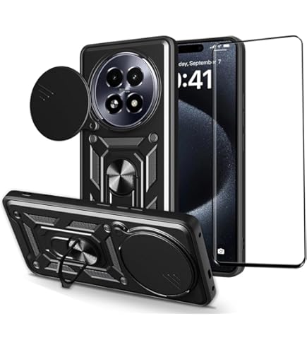 XTCASE Case For Honor Magic 6 Pro - Camera Protection Slider, Hybrid PC TPU Non-Slip Shockproof Case - Black