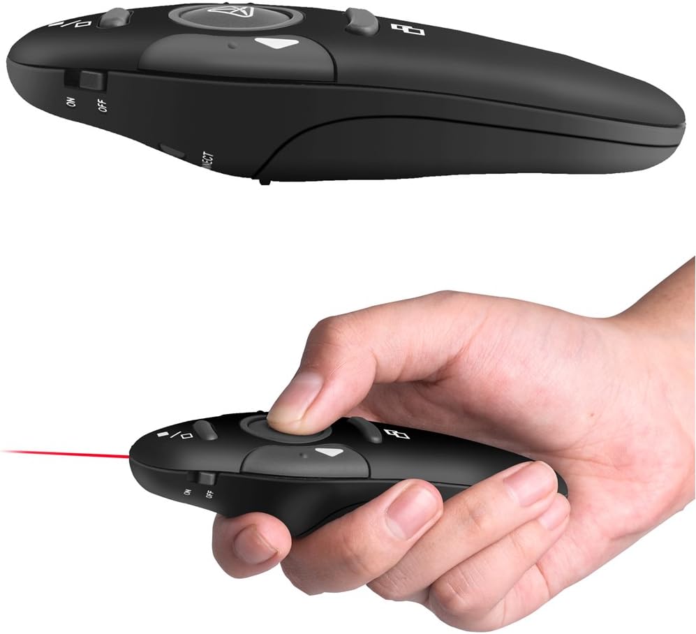 BEBONCOOL RF 2.4GHz Wireless Presenter Remote Presentation USB Control PowerPoint PPT Clicker: Electronics