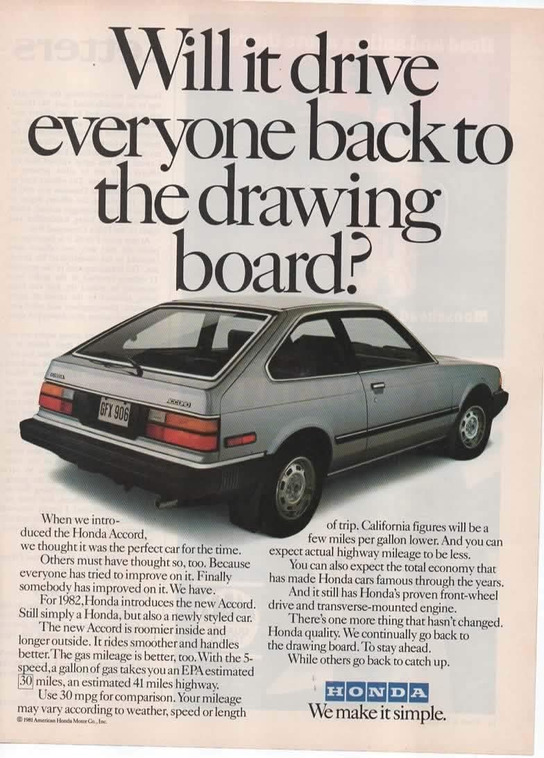 magazine print ad 1982 honda accord will it drive everyone back to the drawing board at amazon s entertainment collectibles store magazine print ad 1982 honda accord will it drive everyone back to the drawing board