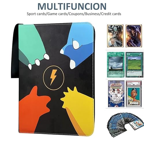 ASIYUN Card Binder for Pokemon Cards, 9 Pocket Baseball Card Binder, Trading Card Binder with 50 Removeable Sleeves Fits 900 Cards, Ideal Gift Carrying Cards Album Book for Boys and Girls(Black) in ASIYUN Card Binder for Pokemon Cards, 9 Pocket Baseball Card Binder, Trading Card Binder with 50 Removeable Sleeves Fits 900 Cards, Ideal Gift Carrying Cards Album Book for Boys and Girls(Black) in