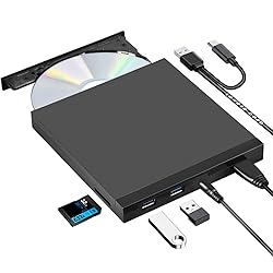 ROOFULL External CD DVD Drive USB 3.0 & USB-C CD