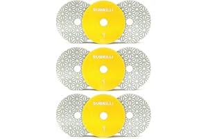 SUBRILLI 4" Dry/Wet 3 Step Diamond Polishing Pads 9-Pcs Step 1 for Granite Marble Quartz Concrete