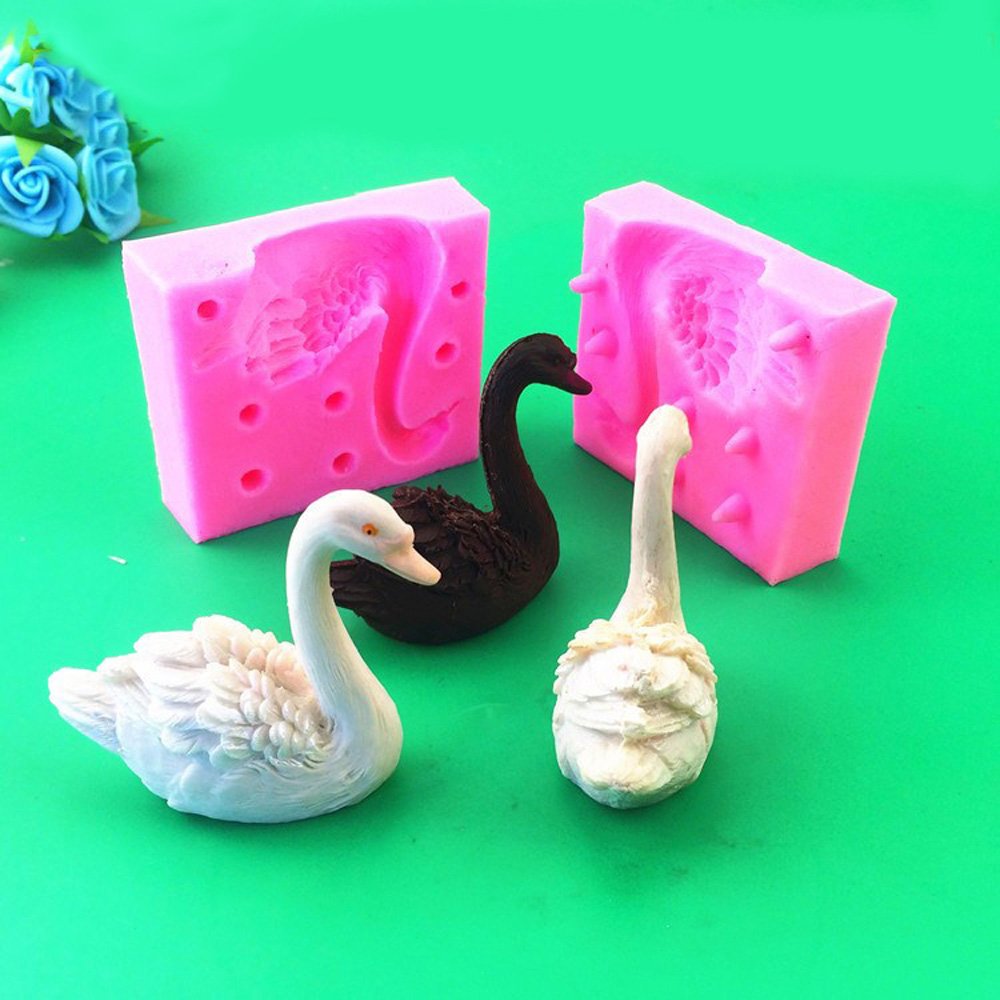 3D Swan Fondant Silicone Mold Candle Sugar Craft Tool Chocolate Mould