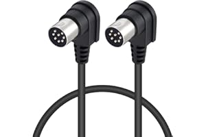 Poyiccot 8 PIN DIN Male Plug Cable 3.3ft, 90 Degree 8 PIN DIN Plug Speaker Extension Male to Male MIDI Cable Compatible with B&O PowerLink Beo-Lab Devices
