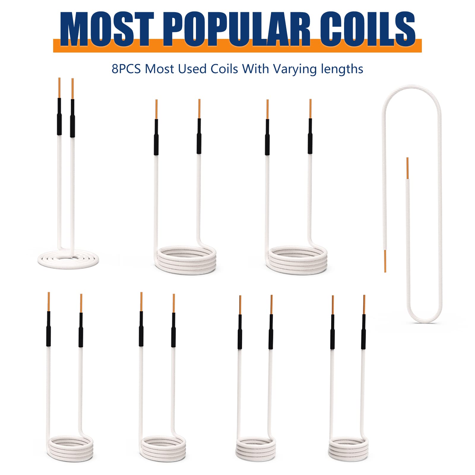 Induction Heater Coil Kit – 8Pcs Heat Resistant Magnetic Tool With 6 Coils & 2 Forming Copper Wires For Rusty Bolt & Nut Removal