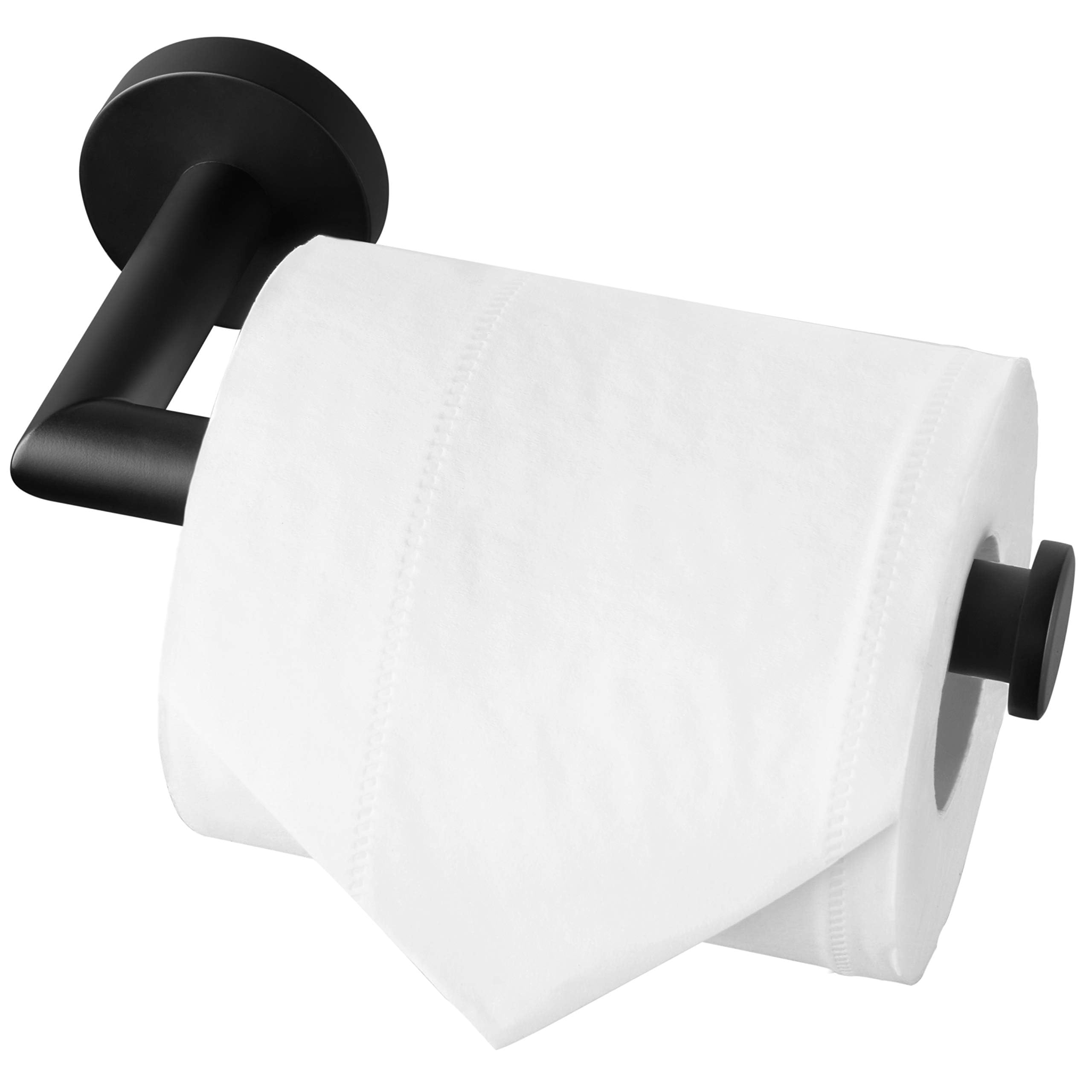 HITSLAM Black Toilet Roll Holder Wall Mounted SUS 304 Stainless Steel Matte Black Toilet Paper Holder Waterproof Rotateproof Tissue-Holder for Bathroom