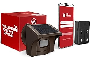 eMACROS Pro 4 Solar Driveway Alarm with App,1/2 Mile Range, Perfect for Use with Home Security Cameras, Rechargeable Base Station with 3-Day Backup Power & 58 Chimes, Gifts for Christmas (2025 New)