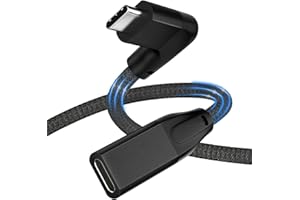Right Angle USB C Extension Cable 1.6FT, UseBean 100W USB-C 3.2 20Gbps Male to Female 4K Video Extension Cord, 90 Degree Type