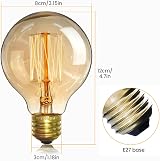 EYLM Vintage Edison Light Bulbs 4 Pack 40W E27 220V Dimmable G80 Retro Filament view 2