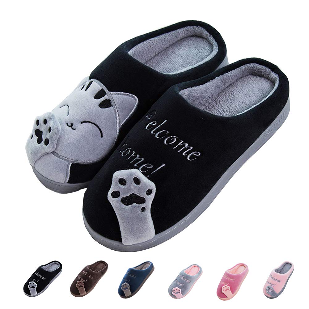 Women's & Men's Comfort Memory Foam Slippers Breathable Fuzzy Slip on Clog House Shoes w/Indoor Outdoor Anti-Skid Sole