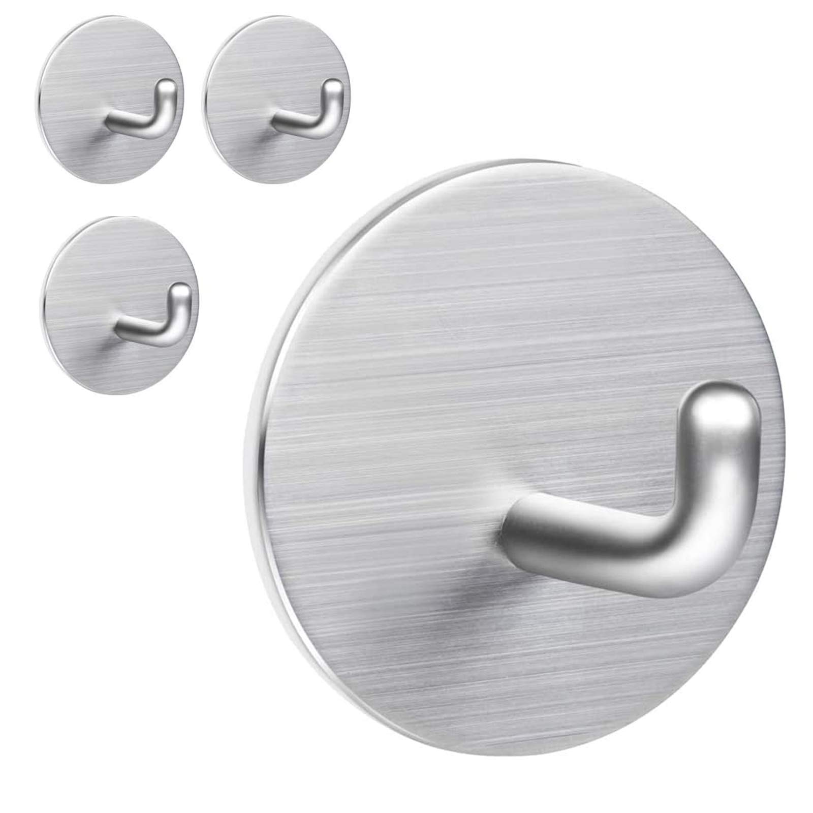SMBOX Self Adhesive Hooks, Heavy Duty Stainless Steel Sticky Hanger, Waterproof Hanging Holder Stick on Wall, Door, Closet, Bathroom, Bedrooms, Kitchen for Towel, Coat, Tea Towel, Clothes