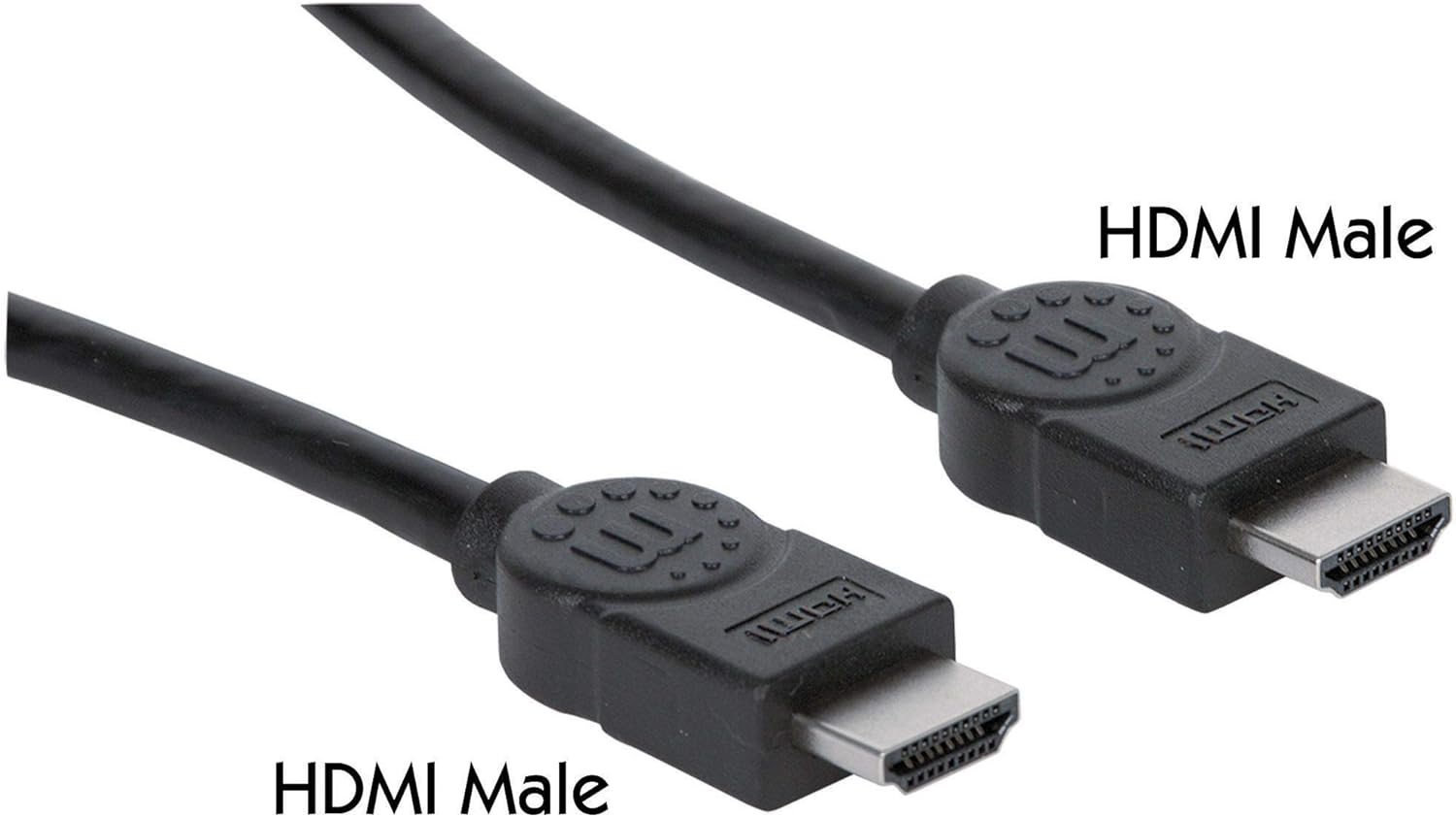 Manhattan HDMI Cable with Ethernet, 4K@30Hz (High Speed), 2m, Male to Male, Black, Ultra HD 4k x 2k, Fully Shielded - Image 3