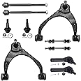 Detroit Axle - Front End 10pc Suspension Kit for 2014-2019 Silverado Sierra 1500,2015-2019 Tahoe Suburban Escalade ESV, 2 Upper Control Arms, 2 Ball Joints, 4 Tie Rods, 2 Sway Bars Replacement