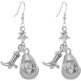 QIAOLEHUI Boots Hat Drop Earrings for Women Boho Country Boot Hat Dangle Earrings Western Party Jewelry