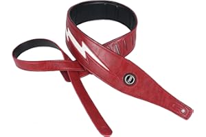 YUEKO Cool Lightning Pattern/Flame Guitar Strap Strap for Electric Guitar/Bass