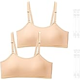 SALIA GIRL Training Bra for Girls 10-16 with Fixed Padding, Girls Bras for Teens Cami Bra with Replaceable Clear Straps