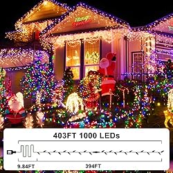 KNONEW Outdoor Christmas Lights 403FT 1000 LED