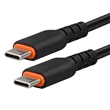 Short USB C to USB C Cable- 65W USB C Charge Cable for iPhone 16/16 Plus/16Pro/16 ProMax/15, MacBookPro, iPad Pro, Dell XPS, Samsung Galaxy S24/S23/S22 Ultra, Switch, Pixel; 1FT Black, 100K Bend Rated