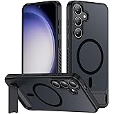 hitfine Magnetic for Samsung Galaxy S23 Case,[Compatible with MagSafe][Built-in Invisible Kickstand] [Military Grade Shockproof] Slim Translucent Matte Phone Case for Samsung Galaxy S23 6.1"