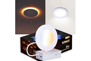 CycevSun Pot Lights LED 4 inch Slim Recessed Lighting with Night Light, Dimmable & 5CCT Selectable, Lumiere Encastre Plafond,