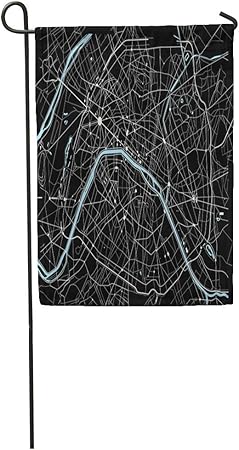 Amazon Com Semtomn Garden Flag City Black And White Paris Map